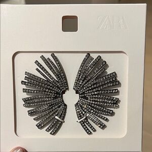 Zara Black and Silver Radiant Earrings